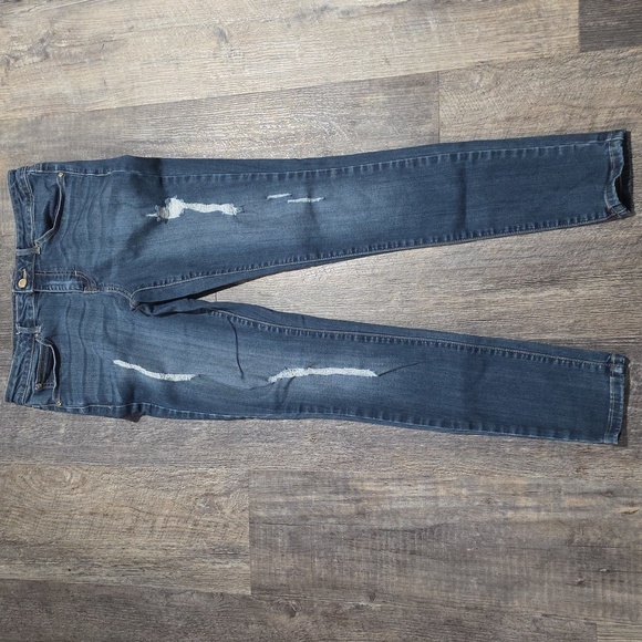 Jennifer Lopez Jeans Women's Size 8 Blue Skinny Distressed Design Stretch - Picture 1 of 9
